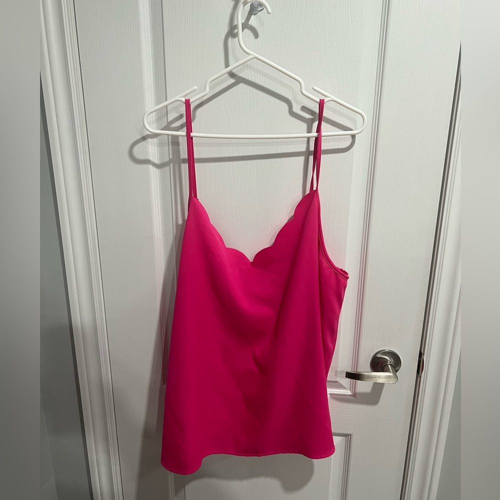SHEIN Hot Pink Scalloped Camisole
